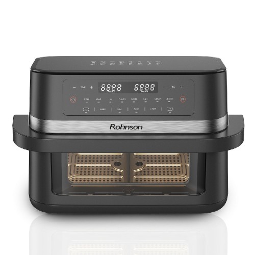 AIR FRYER  R-2881 AIRFRYER DUAL OR SINGLE ΜΑΥΡΗ 2950W 11,5LT